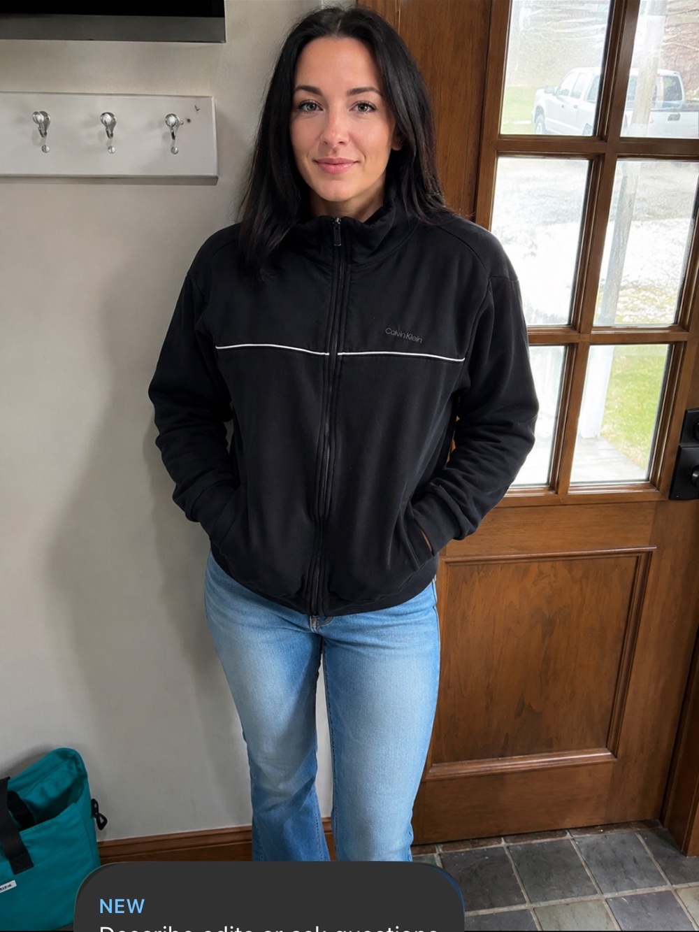 Calvin Klein Fleece Lightweight Zip Up Jacket - Size S